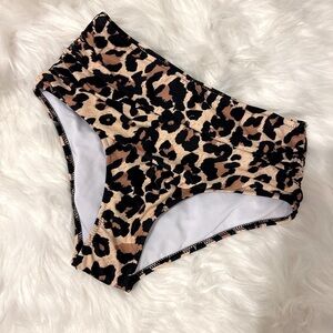 NWT High Waisted Leopard Bikini Bottoms